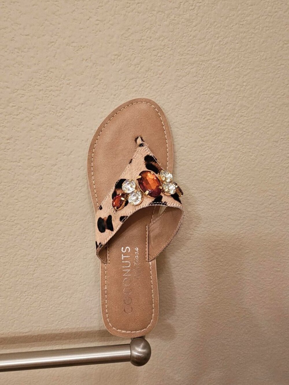 NWT Coconuts Size 9 Leopard Embellished Sandals